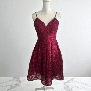 NICOLE MILLER Scarlet Rosette Detail Line Dress Size 8
